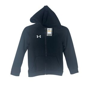 Under Armour Boys Rival Fleece Full Zip Hoodie Black Youth Size Youth Small NEW